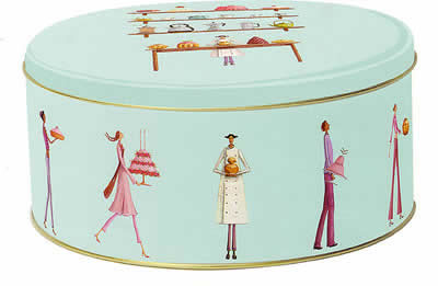 roger la borde round storage tin blue large